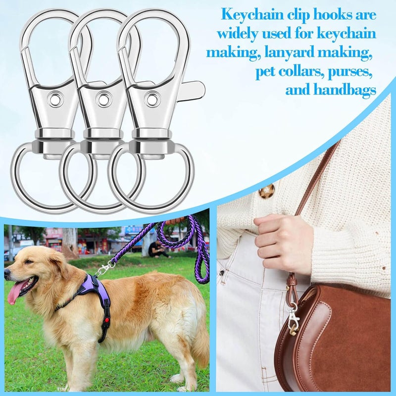 anezus Keychain Hook Clip, 50Pcs Swivel Snap Hook Lobster Claw Clasp Small Metal Swivel Key Chain Clip Hook Keychain Hardware for Keychain Making, DIY Crafts, Lanyard Making, Pet Collar - Image 5